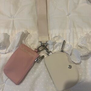 lululemon athletica Pink and Cream Key & Card Holder Set